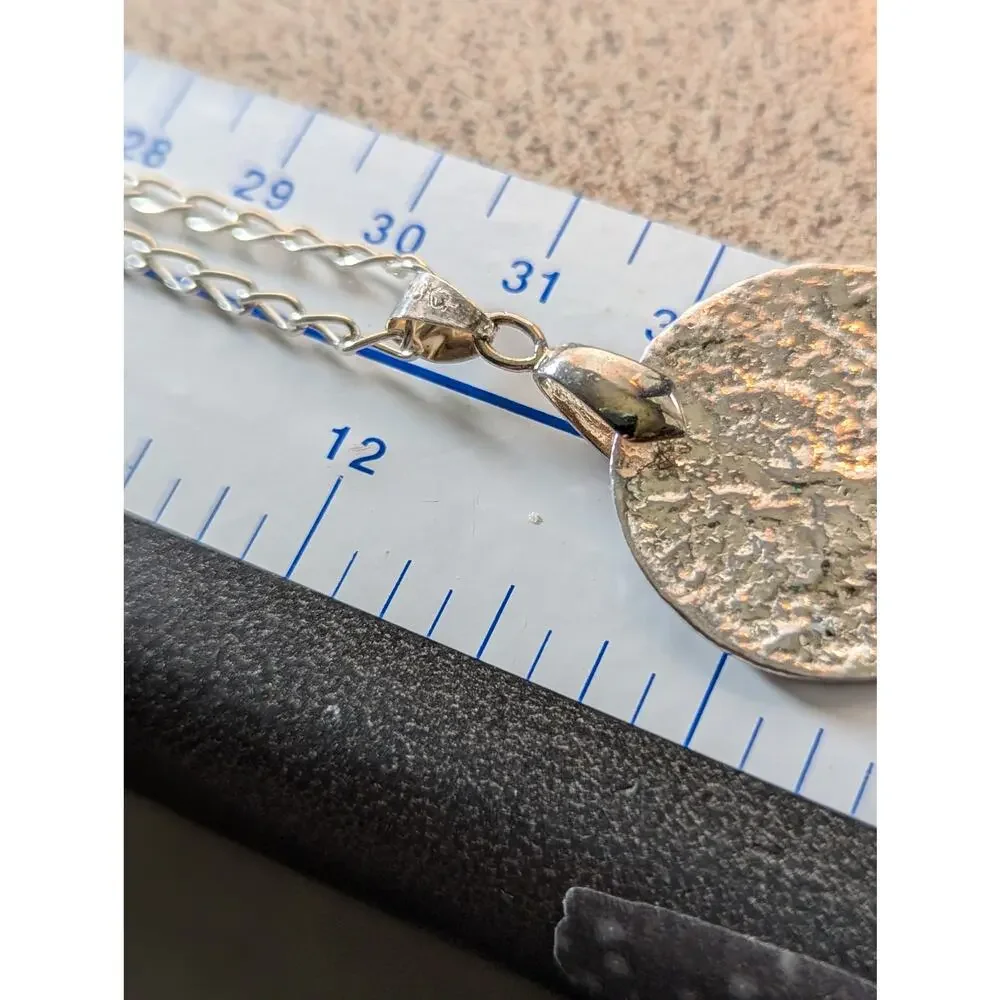 Silver retriculated coin Pendant  1